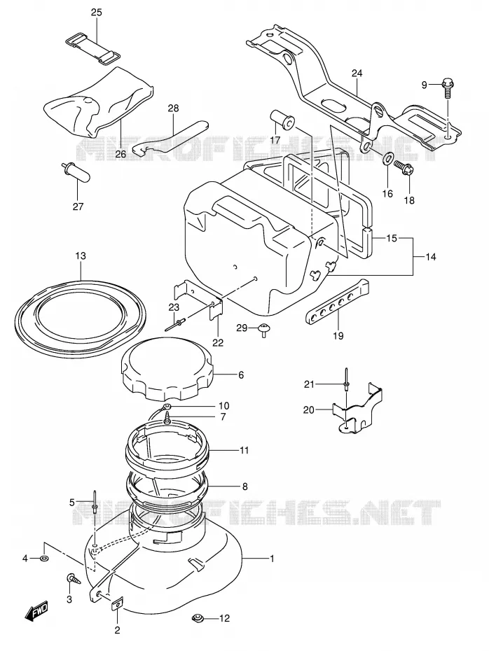 GEREEDSCHAPSKIST Suzuki QUAD 500 VINSON 2007  LT-A500FK7(P24)