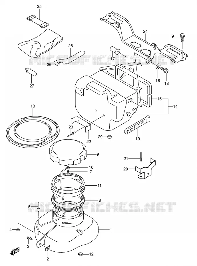 GEREEDSCHAPSKIST Suzuki QUAD 500 VINSON 2007  LT-A500FK7(P28/P33)