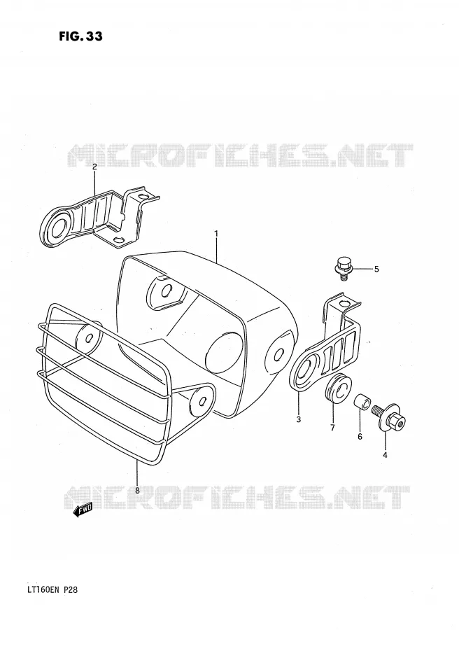 HEADLIGHT BOWL Suzuki QUAD 160 QUADRUNNER 1990  LT160EL(P28)