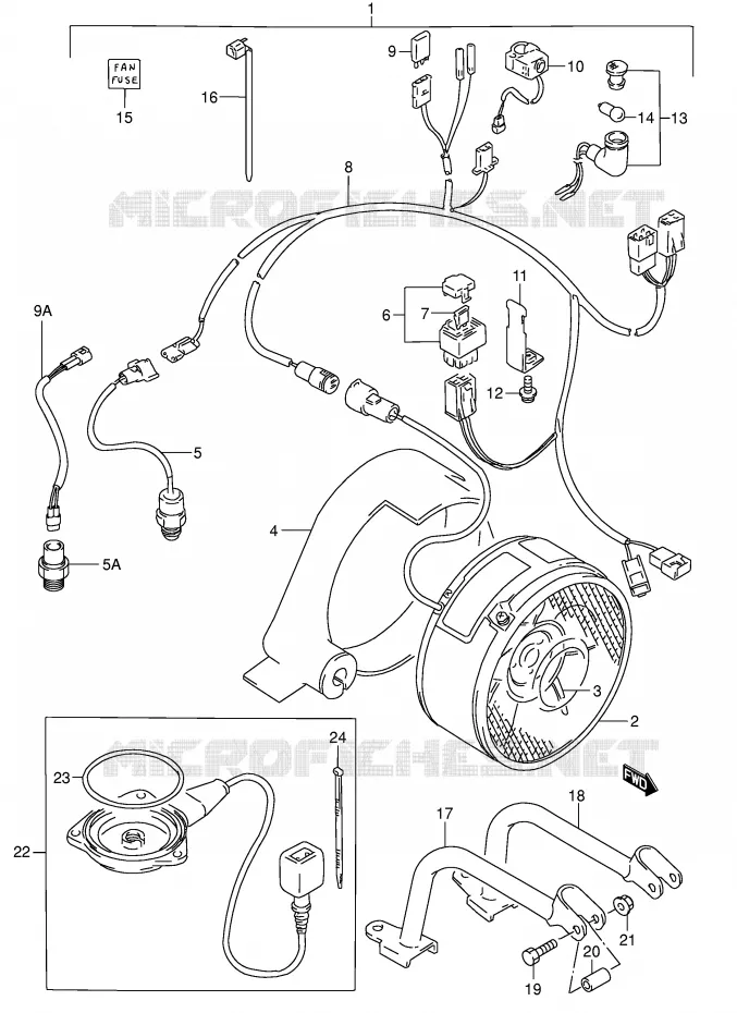 KOELVENTILATOR (OPTIONNEL:E3,E33) Suzuki QUAD 300 KINGQUAD 2004  LT-F300FK4(E3/E28)