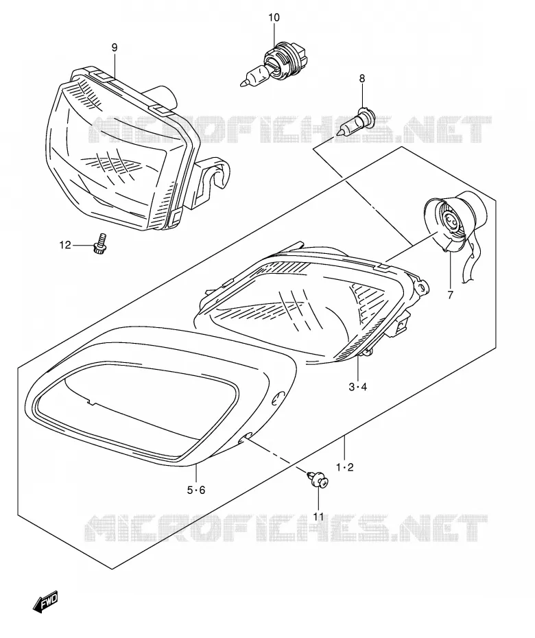 KOPLAMP (MODELE K4) Suzuki QUAD 500 VINSON 2007  LT-A500FK7(P24)