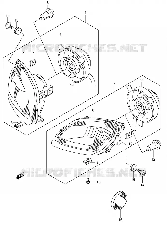 KOPLAMP (MODELE K5) Suzuki QUAD 400 EIGER 2006  LT-A400K6(P3/P28)