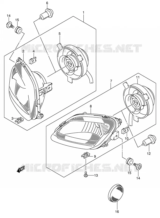 KOPLAMP (MODELE K5) Suzuki QUAD 400 EIGER 2010  LT-A400FK6(P3/P28)