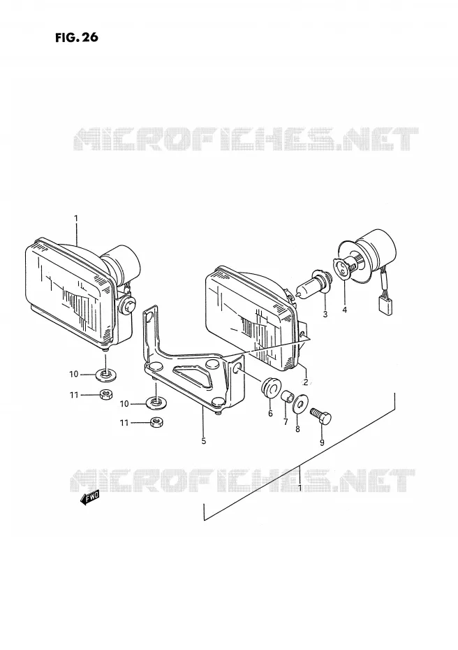 KOPLAMP Suzuki QUAD 250 KINGQUAD 1993  LT-F4WDP(E2)
