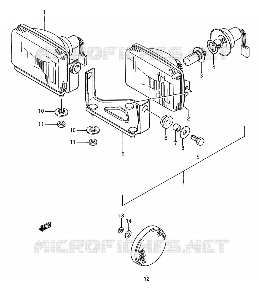 KOPLAMP Suzuki QUAD 250 KINGQUAD 1994  LT-F4WDR(E28)