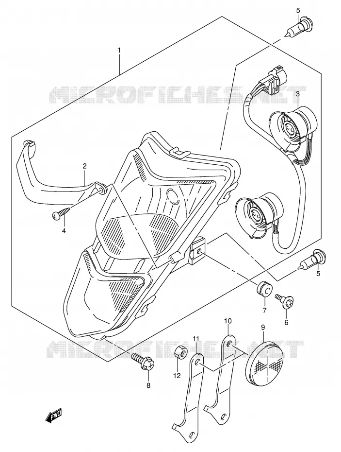 KOPLAMP Suzuki QUAD 400 QUADSPORT 2004  LT-Z400ZK4(E3/E28)