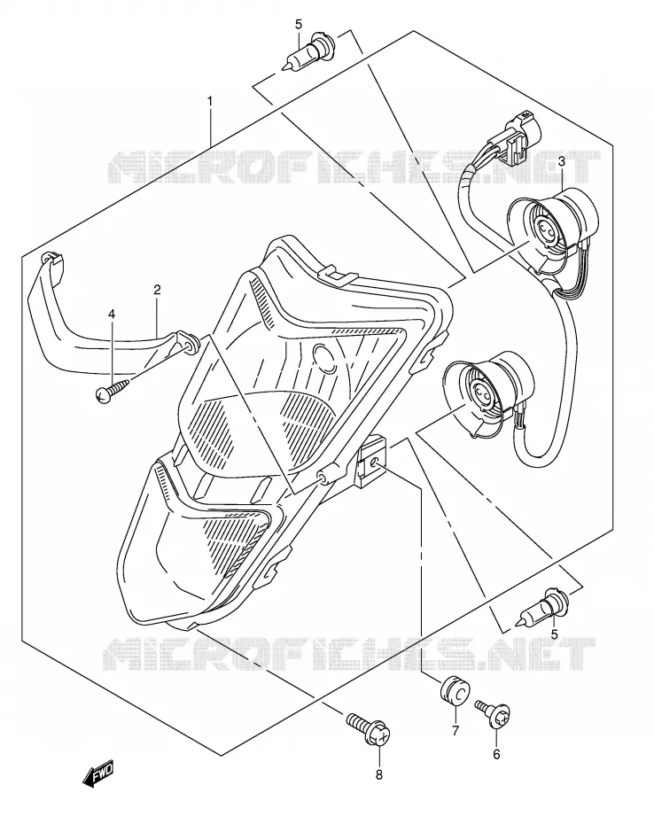 KOPLAMP Suzuki QUAD 400 QUADSPORT 2006  LT-Z400K6(E19)
