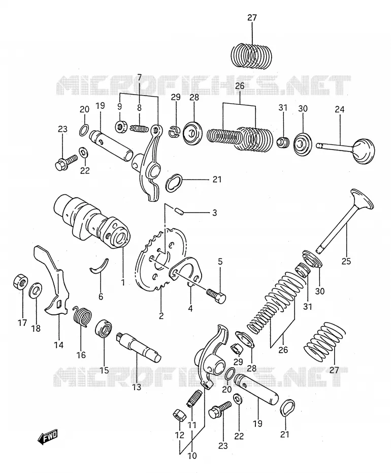 NOKKENAS - VALVES Suzuki QUAD 250 KINGQUAD 1995  LT-F4WDS(E28)