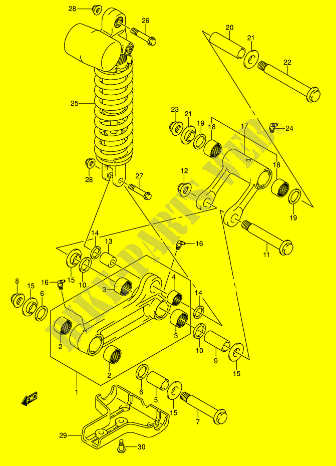 SCHOKBREKER AANEENSCHAKELING (MODEL K5/K6/K7) voor Suzuki QUADSPORT 400 2006