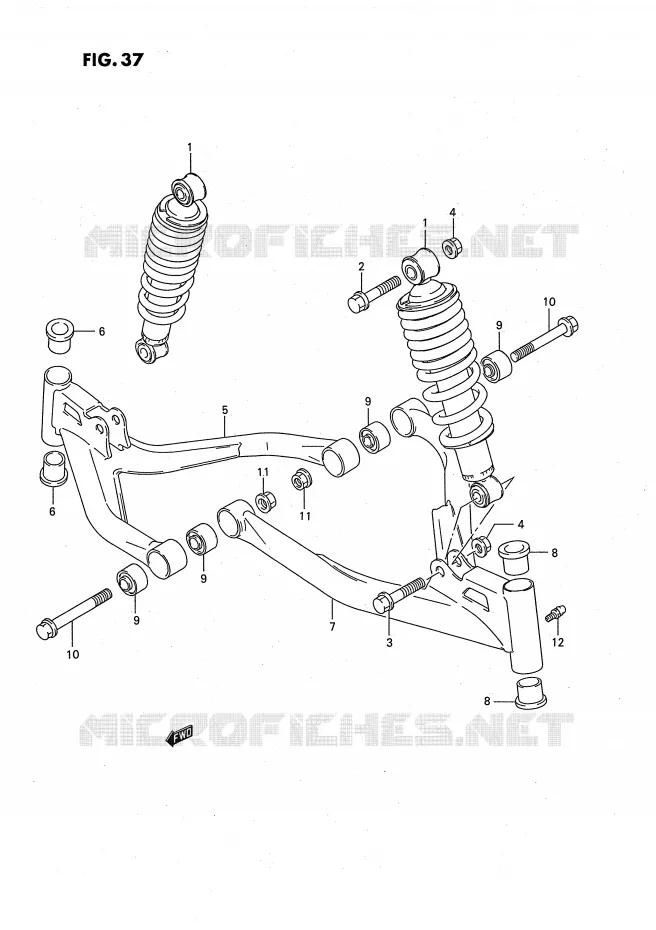 SCHOKDEMPER - VORKBEEN Suzuki QUAD 160 OZARK 1996  LT-F160T(P2)