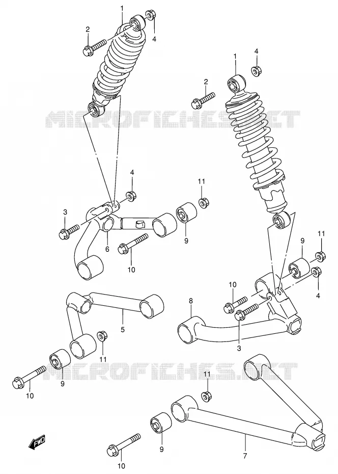 SCHOKDEMPER - VORKBEEN Suzuki QUAD 300 KINGQUAD 2000  LT-F300Y(E24)