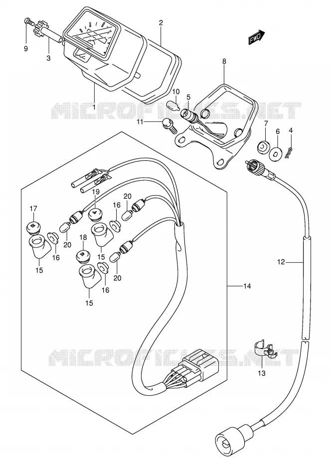 SNELHEIDSMETER (MODELE K3/K4) Suzuki QUAD 400 EIGER 2006  LT-F400K6(P3/P28)