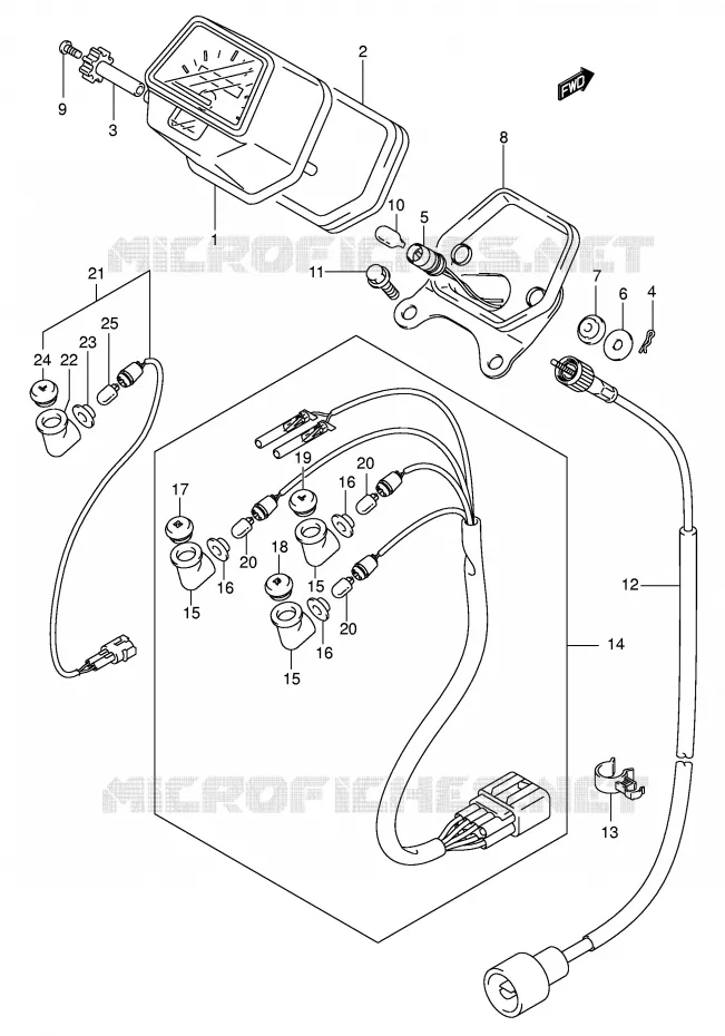 SNELHEIDSMETER (MODELE K5) Suzuki QUAD 400 EIGER 2005  LT-F400K5(P24)