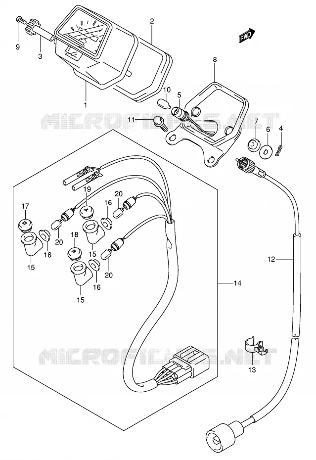 SNELHEIDSMETER (MODELE K5) Suzuki QUAD 400 EIGER 2006  LT-A400K6(P3/P28)