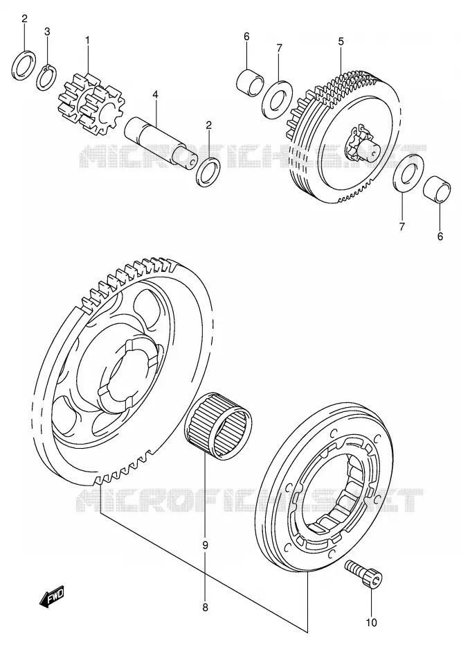 STARTMOTOR CLUTCH Suzuki QUAD 400 QUADSPORT 2004  LT-Z400K4(E19)