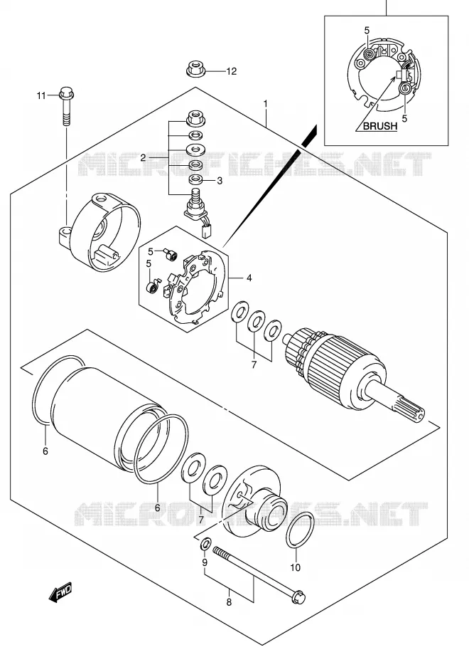 STARTMOTOR Suzuki QUAD 400 QUADSPORT 2006  LT-Z400K6(E19)