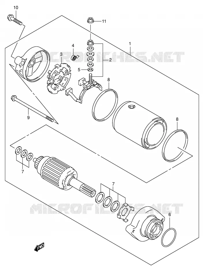 STARTMOTOR Suzuki QUAD 500 KINGQUAD 2004  LT-A500FK4(P28/P33)