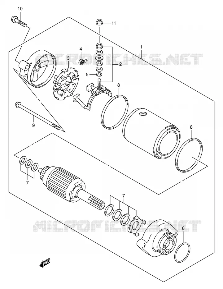 STARTMOTOR Suzuki QUAD 500 VINSON 2003  LT-F500FK3(E3/E28)