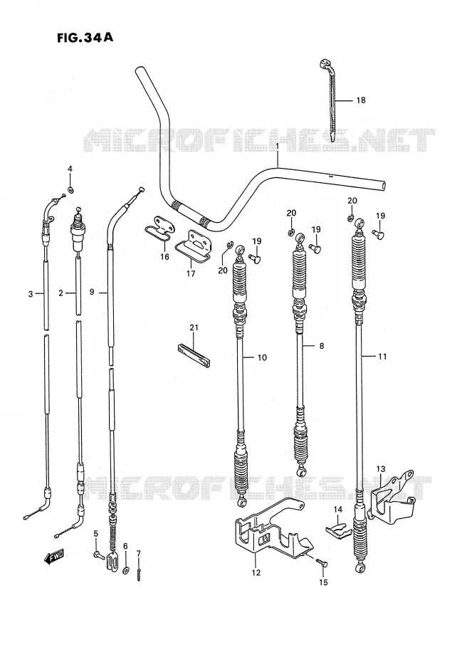 STUUR (MODELE L/M/N/P/R/S/T) Suzuki QUAD 250 OZARK 1988  LT-F250J(E2)