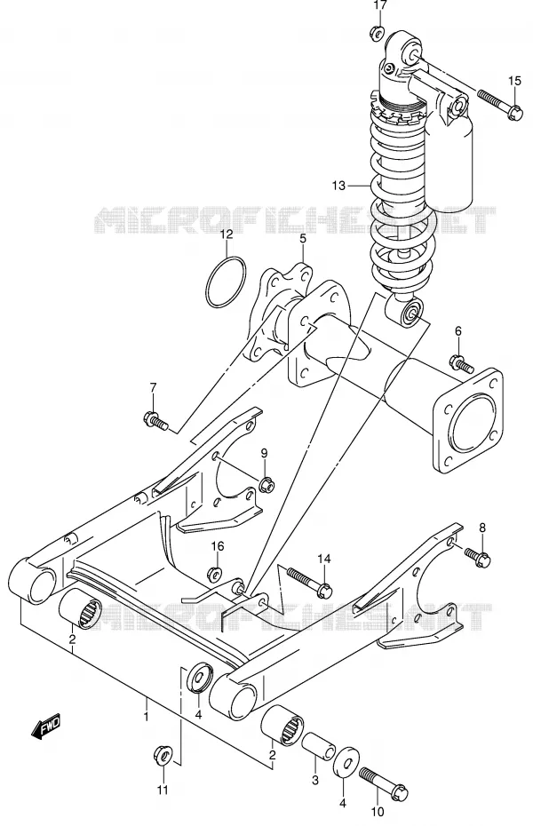 SWINGARM (MODELE K4/K5) Suzuki QUAD 250 QUADSPORT 2007  LT-Z250K7(E28/E33)