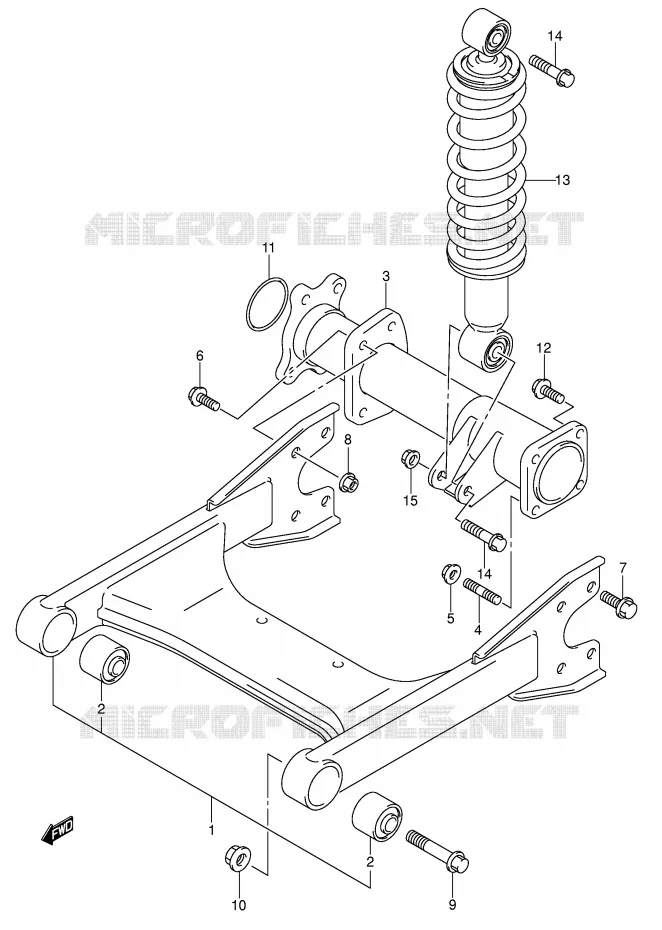 SWINGARM (MODELE K5/K6) Suzuki QUAD 250 OZARK 2004  LT-F250K4(E17)