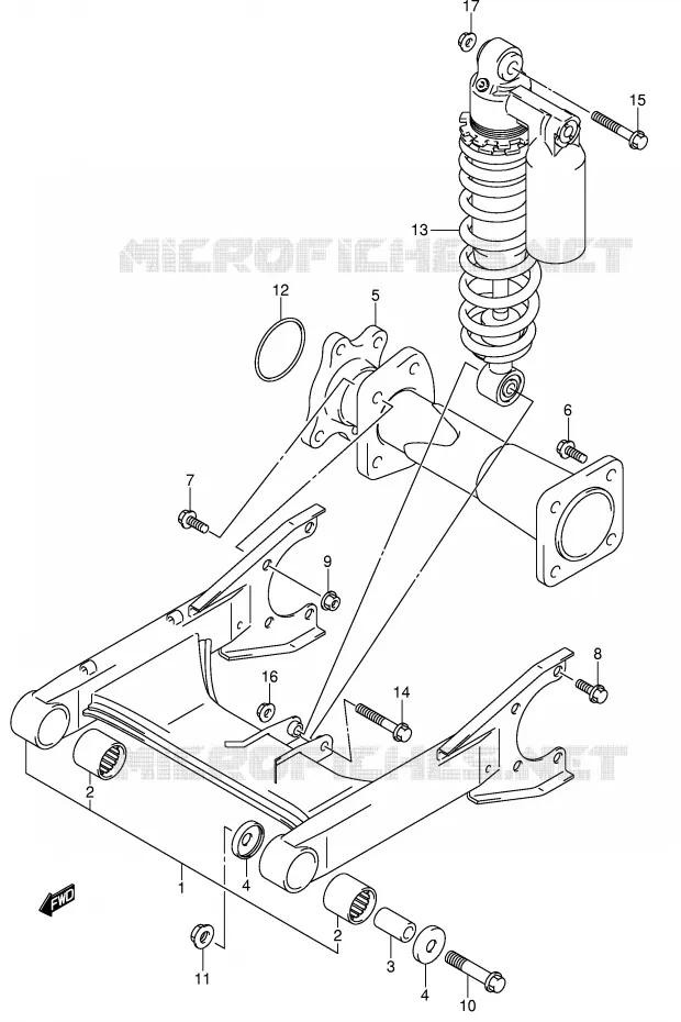 SWINGARM Suzuki QUAD 250 QUADSPORT 2005  LT-Z250K5(E19)