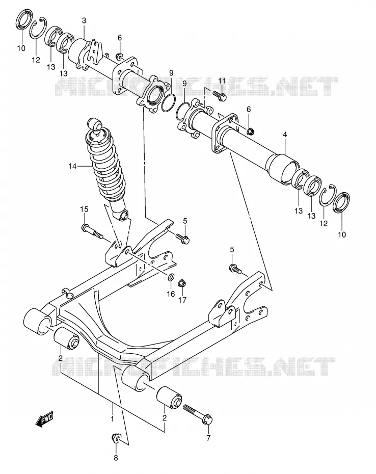 SWINGARM Suzuki QUAD 400 EIGER 2002  LT-A400K2(E3/E28)