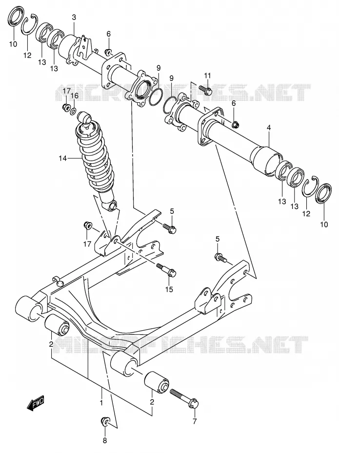 SWINGARM Suzuki QUAD 400 EIGER 2004  LT-A400K4(P3/P28)