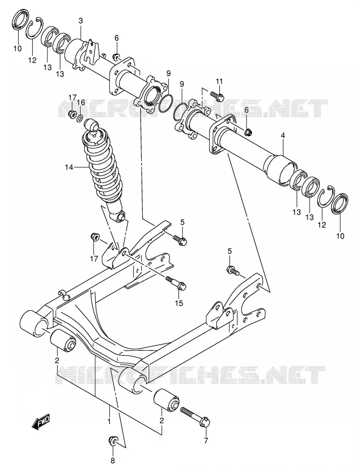 SWINGARM Suzuki QUAD 400 EIGER 2006  LT-F400FK6(P24)