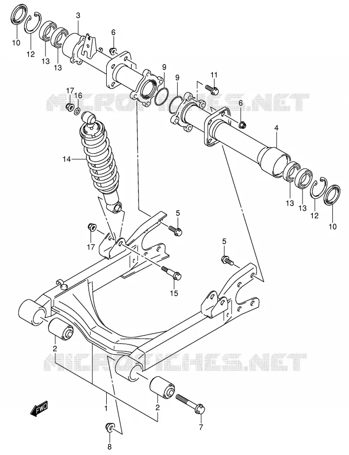 SWINGARM Suzuki QUAD 400 EIGER 2007  LT-F400K7(P3/P28)