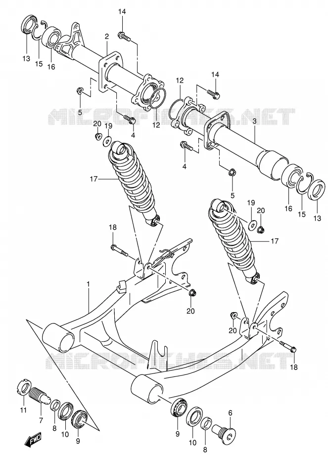 SWINGARM Suzuki QUAD 500 VINSON 2003  LT-A500FK3(E3/E28)