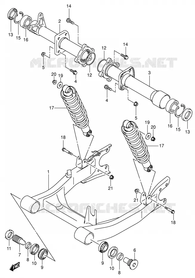 SWINGARM Suzuki QUAD 500 VINSON 2004  LT-A500FK4(P28/P33)