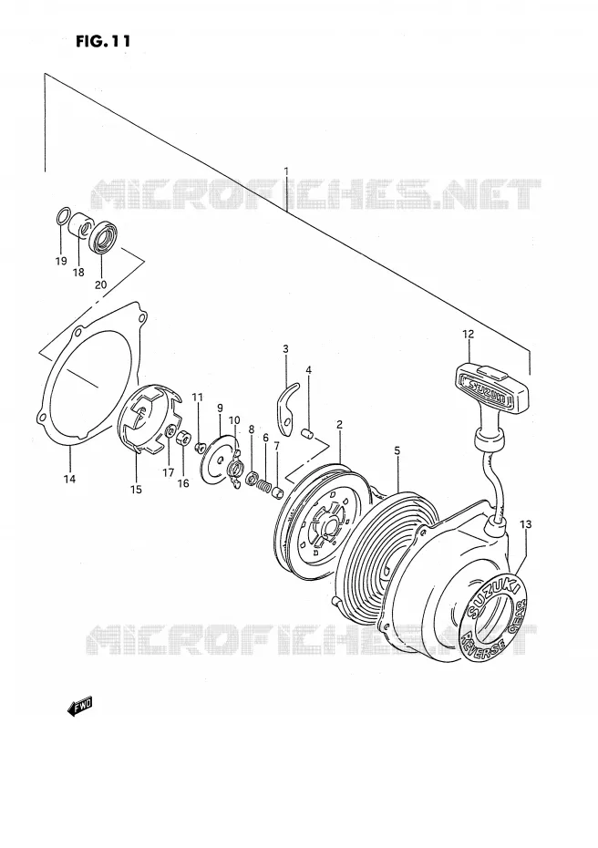 TERUGLOOPSTARTER (OPTIONNEL) Suzuki QUAD 160 OZARK 1993  LT-F160P(P2)