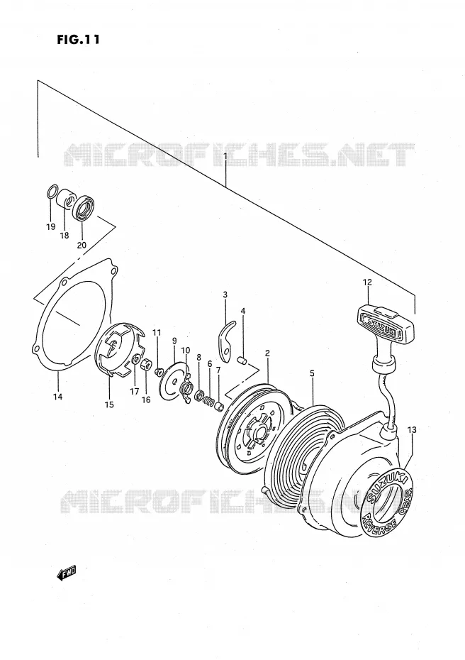 TERUGLOOPSTARTER (OPTIONNEL) Suzuki QUAD 160 OZARK 1994  LT-F160R(P28)