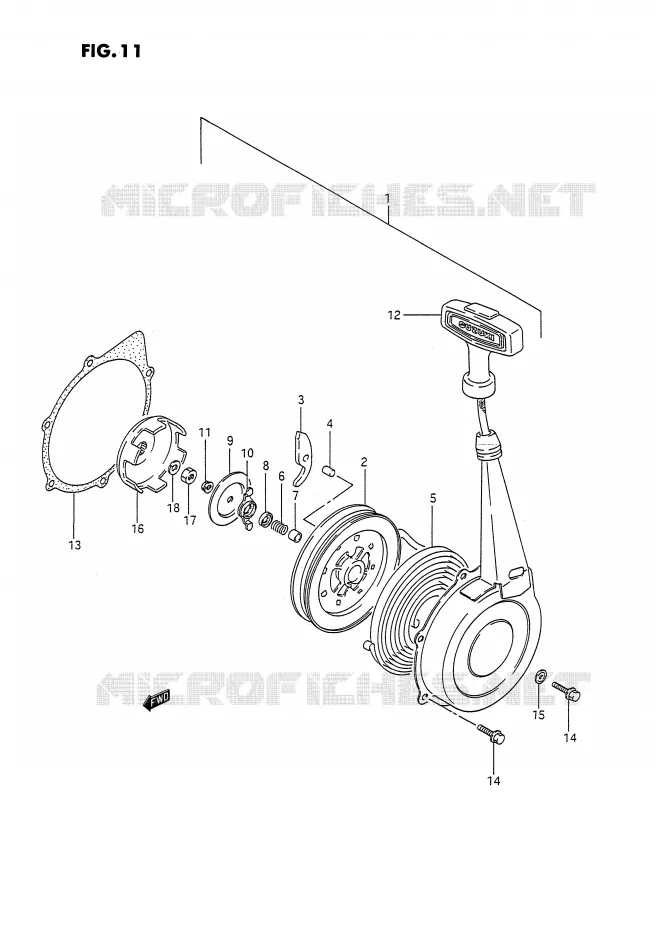 TERUGLOOPSTARTER Suzuki QUAD 250 OZARK 1996  LT-F250T(E2)