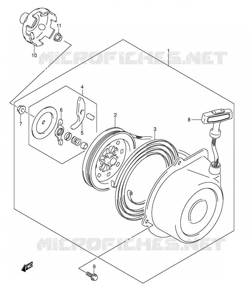 TERUGLOOPSTARTER Suzuki QUAD 400 EIGER 2002  LT-F400K2(E24)