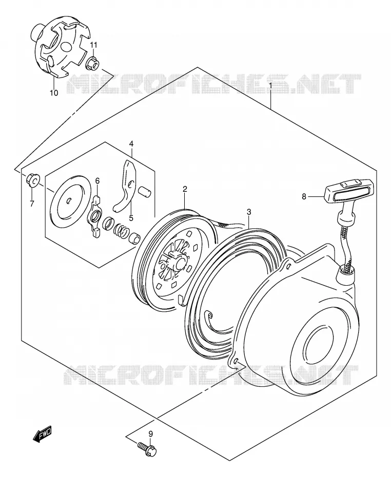 TERUGLOOPSTARTER Suzuki QUAD 400 EIGER 2004  LT-F400K4(P3/P28)