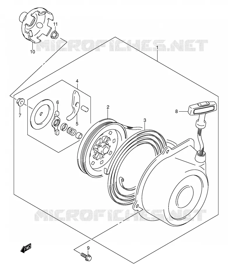 TERUGLOOPSTARTER Suzuki QUAD 400 EIGER 2005  LT-A400K5(P3/P28)