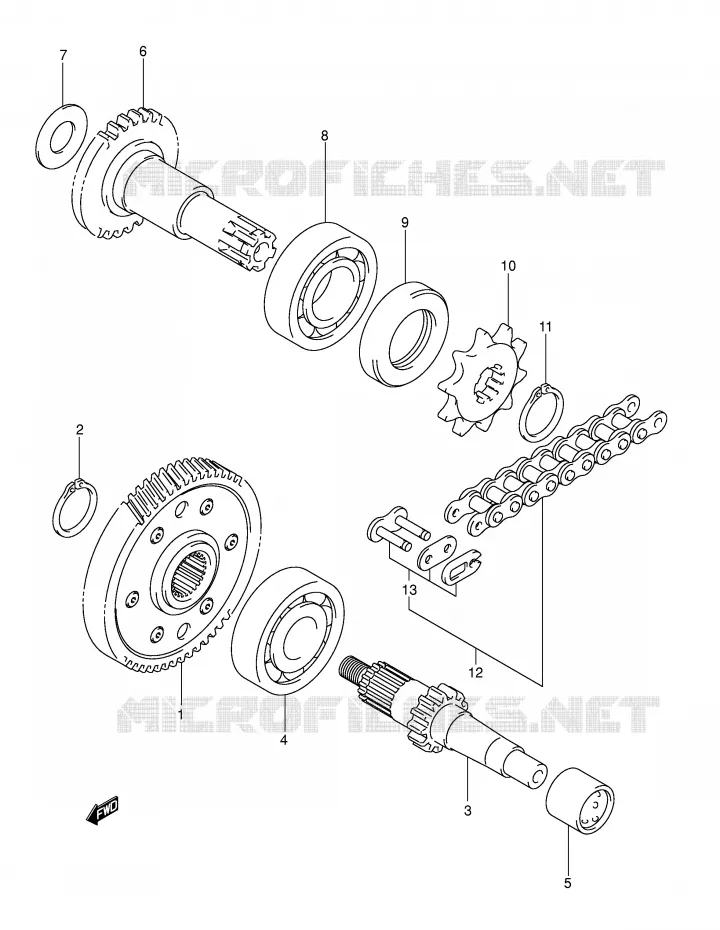 TRANSMISSION Suzuki QUAD 50 MINIQUAD-SPORT 2005  LT-A50K5(P2)