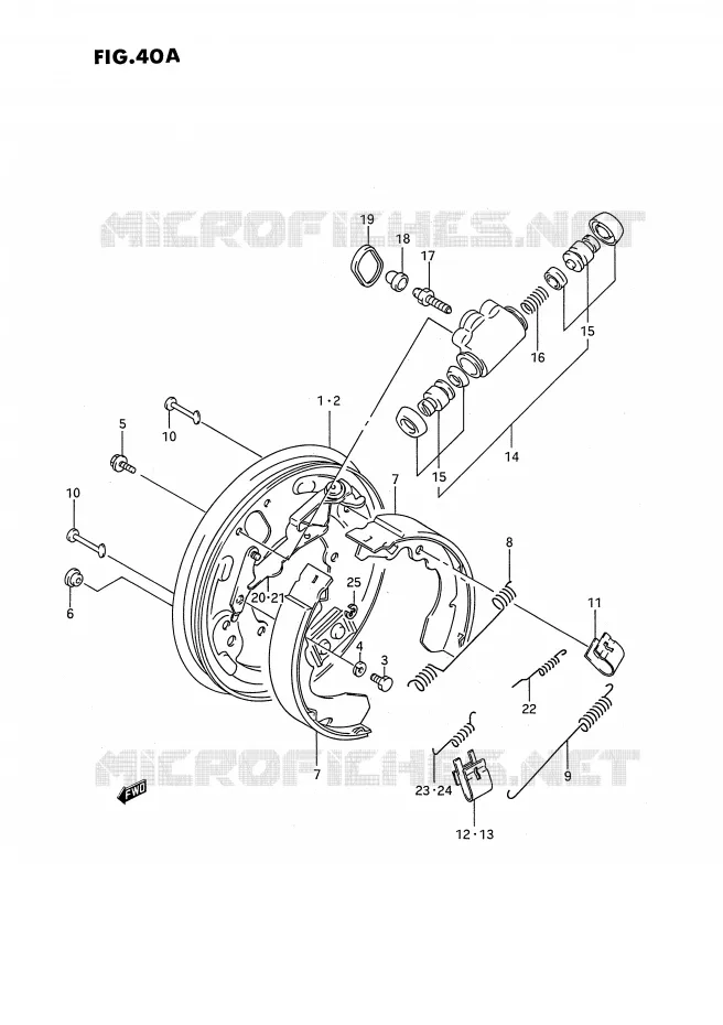 VOOR REM (MODELE M/N/P/R/S) Suzuki QUAD 250 KINGQUAD 1993  LT-F4WDP(E2)