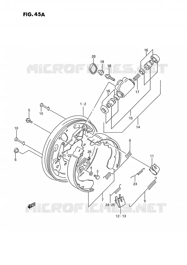 VOOR REM (MODELE M/N/P/R/S/T) Suzuki QUAD 250 OZARK 1990  LT-F250L(E2)