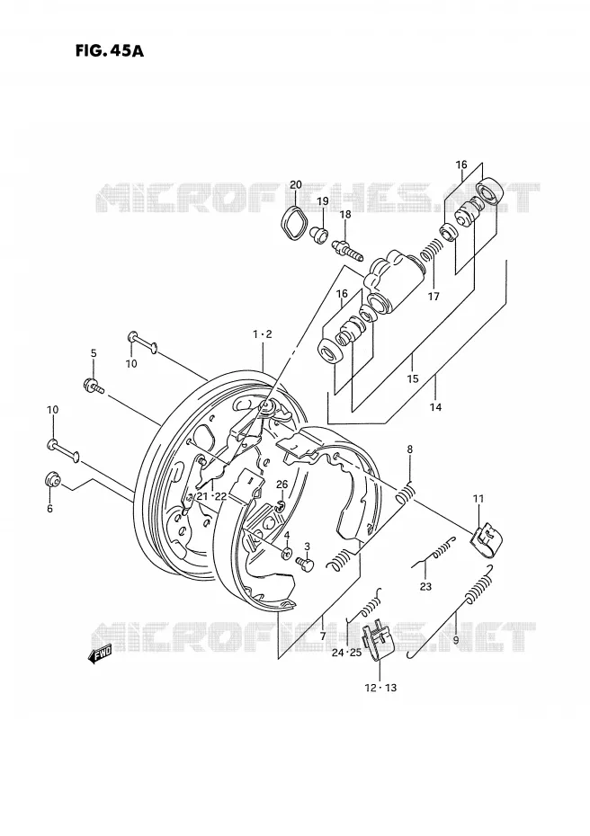 VOOR REM (MODELE M/N/P/R/S/T) Suzuki QUAD 250 OZARK 1991  LT-F250M(E28)