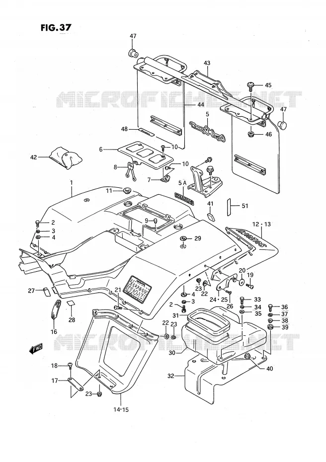 ACHTERSPATBORD (MODELE J/K/L) Suzuki QUAD 250 OZARK 1992  LT-F250N(E3)