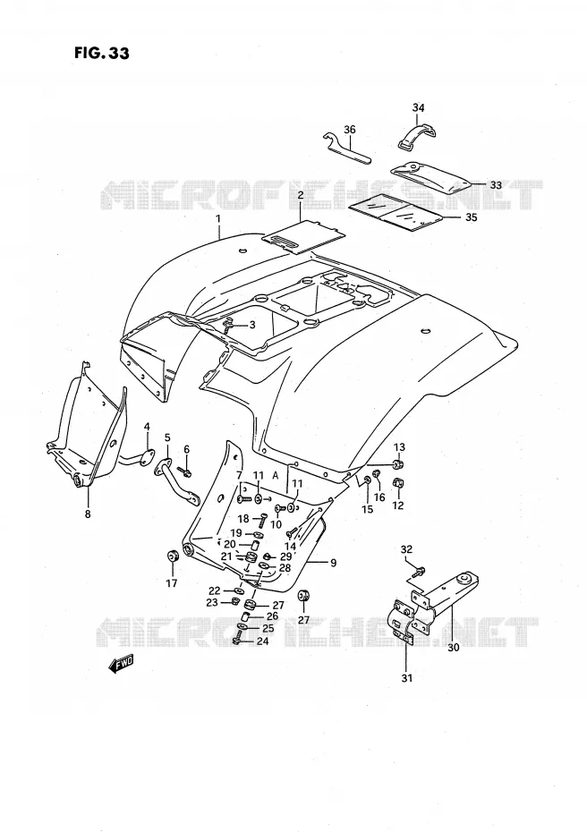 ACHTERSPATBORD Suzuki QUAD 160 OZARK 1995  LT-F160S(P28)