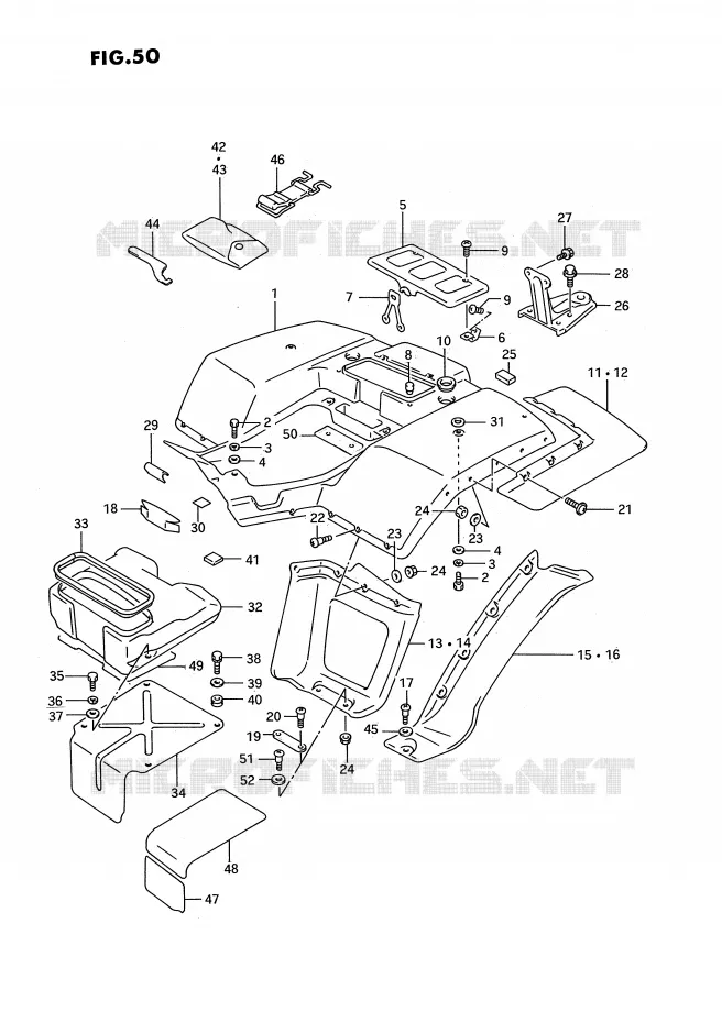 ACHTERSPATBORD Suzuki QUAD 300 KINGQUAD 1993  LT-F4WDXP(E3)