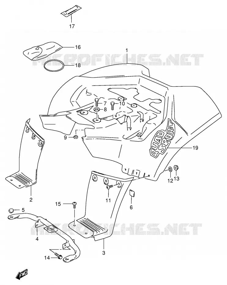 ACHTERSPATBORD Suzuki QUAD 80 QUADSPORT 2001  LT80K1(P3/P28)