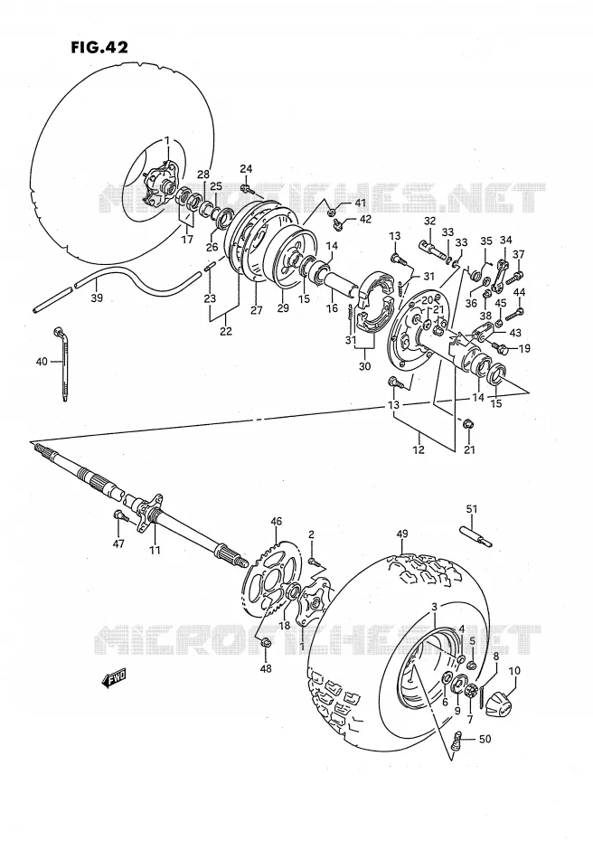 ACHTERWIEL Suzuki QUAD 160 OZARK 1992  LT-F160N(P28)