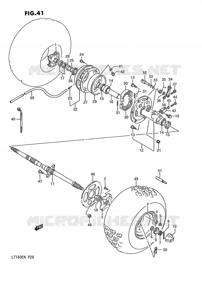 ACHTERWIEL Suzuki QUAD 160 QUADRUNNER 1990  LT160EL(P28)
