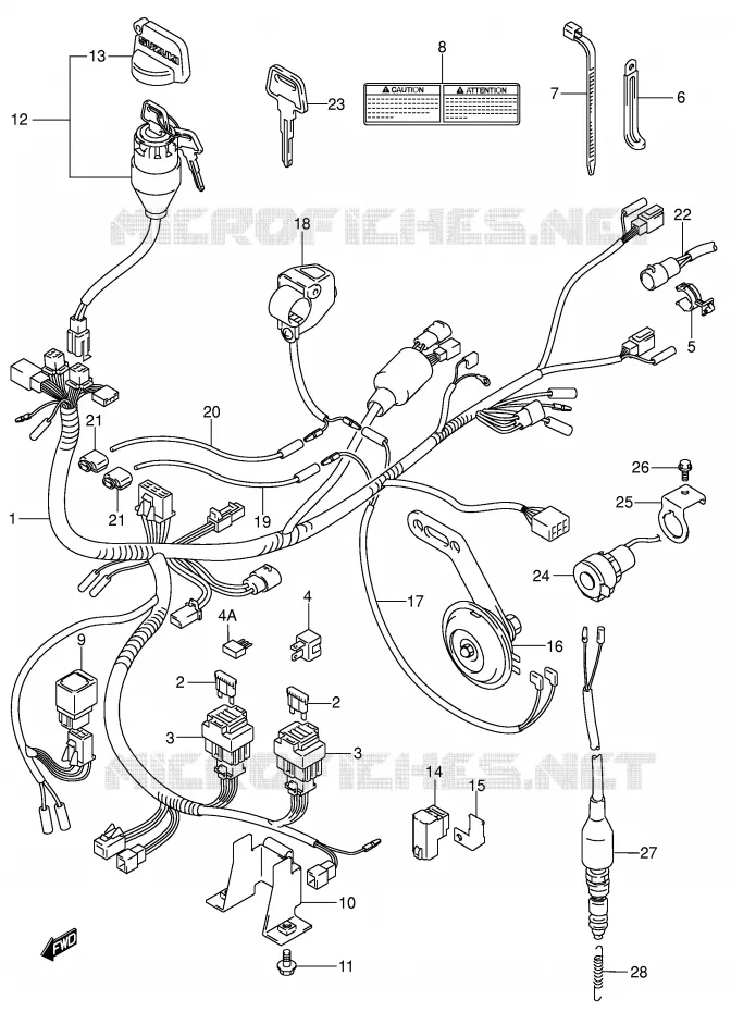 BEDRADING (MODELE K1/K2/K4) Suzuki QUAD 300 KINGQUAD 2002  LT-F300FK2(E3/E28)
