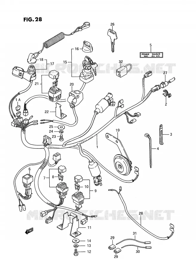 BEDRADING Suzuki QUAD 250 KINGQUAD 1994  LT-F4WDR(E2)